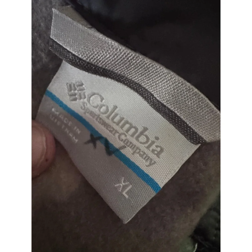 Columbia Fleece Jacket XL Green Camo Full Zip Mock Neck Gorpcore